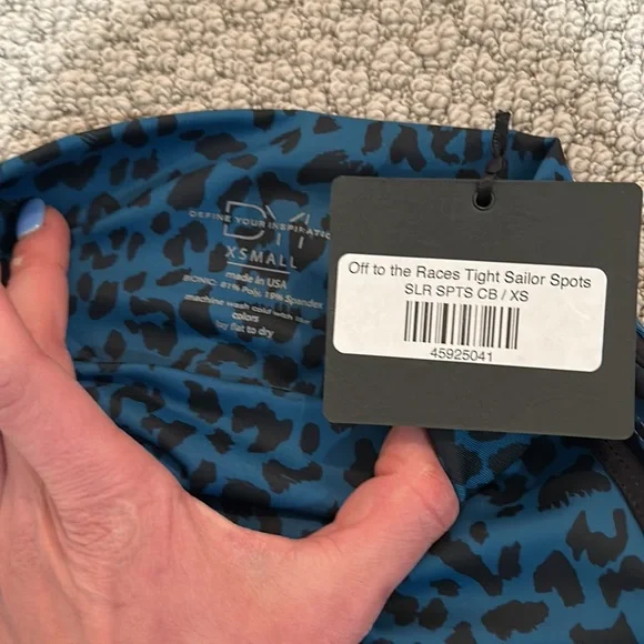 NWT DYI Off To The Races high waisted leopard leggings - sailor spots XS - Picture 4 of 7